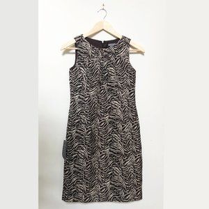 NWT Anne Taylor Sheath Dress in Brown Animal Print